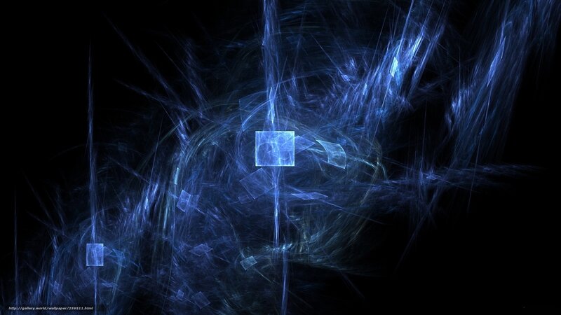 Blue Fractal Light Patterns — Abstract
