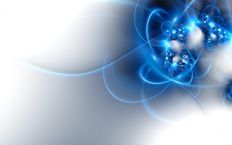 Blue Fractal Light Patterns — Serene, Abstract, Circles