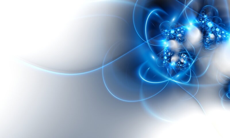 Blue Fractal Light Patterns — Serene, Abstract, Light Trails