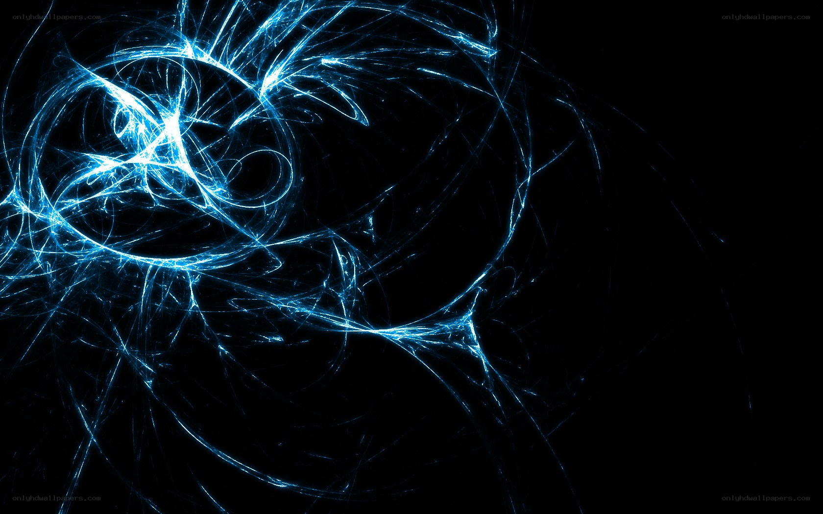 blue fractal light patterns