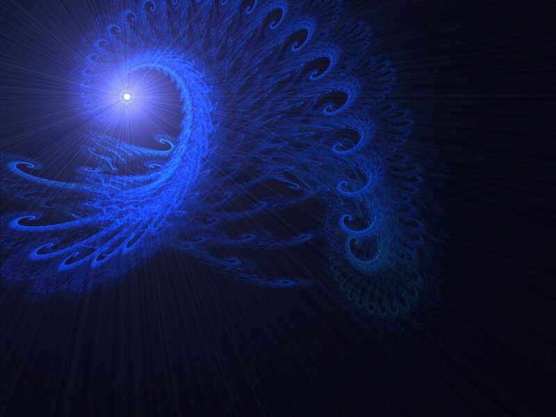 blue fractal light spiral