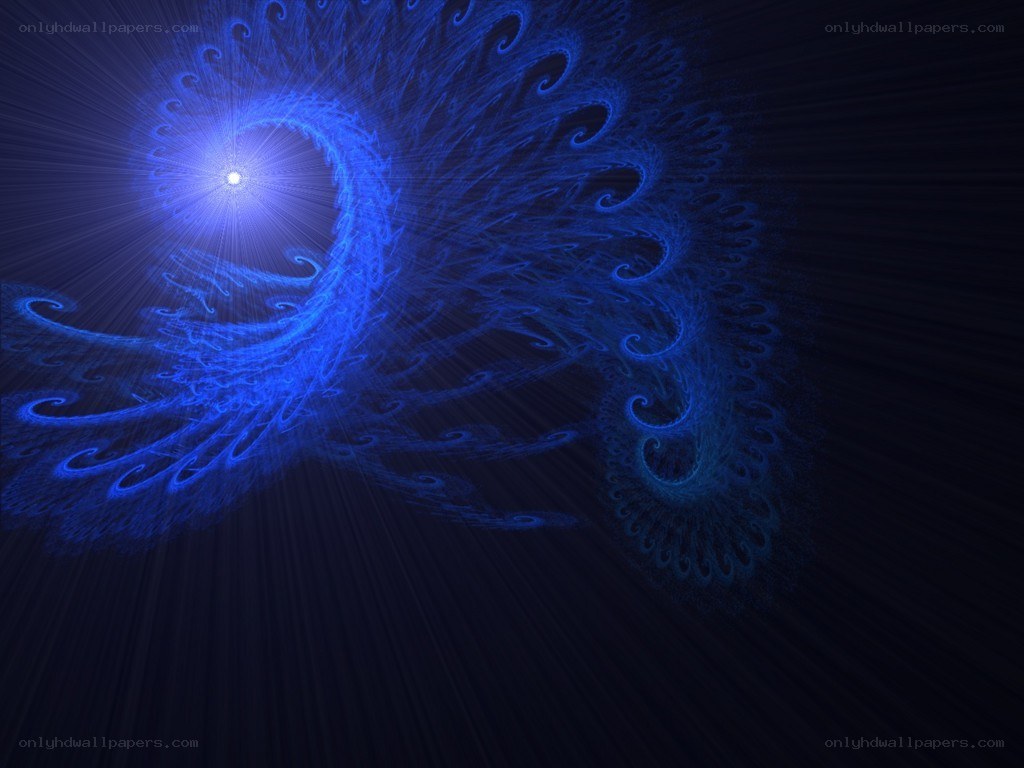 blue fractal light spiral