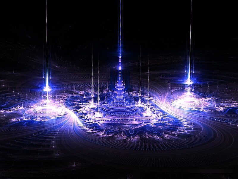 blue fractal light structure
