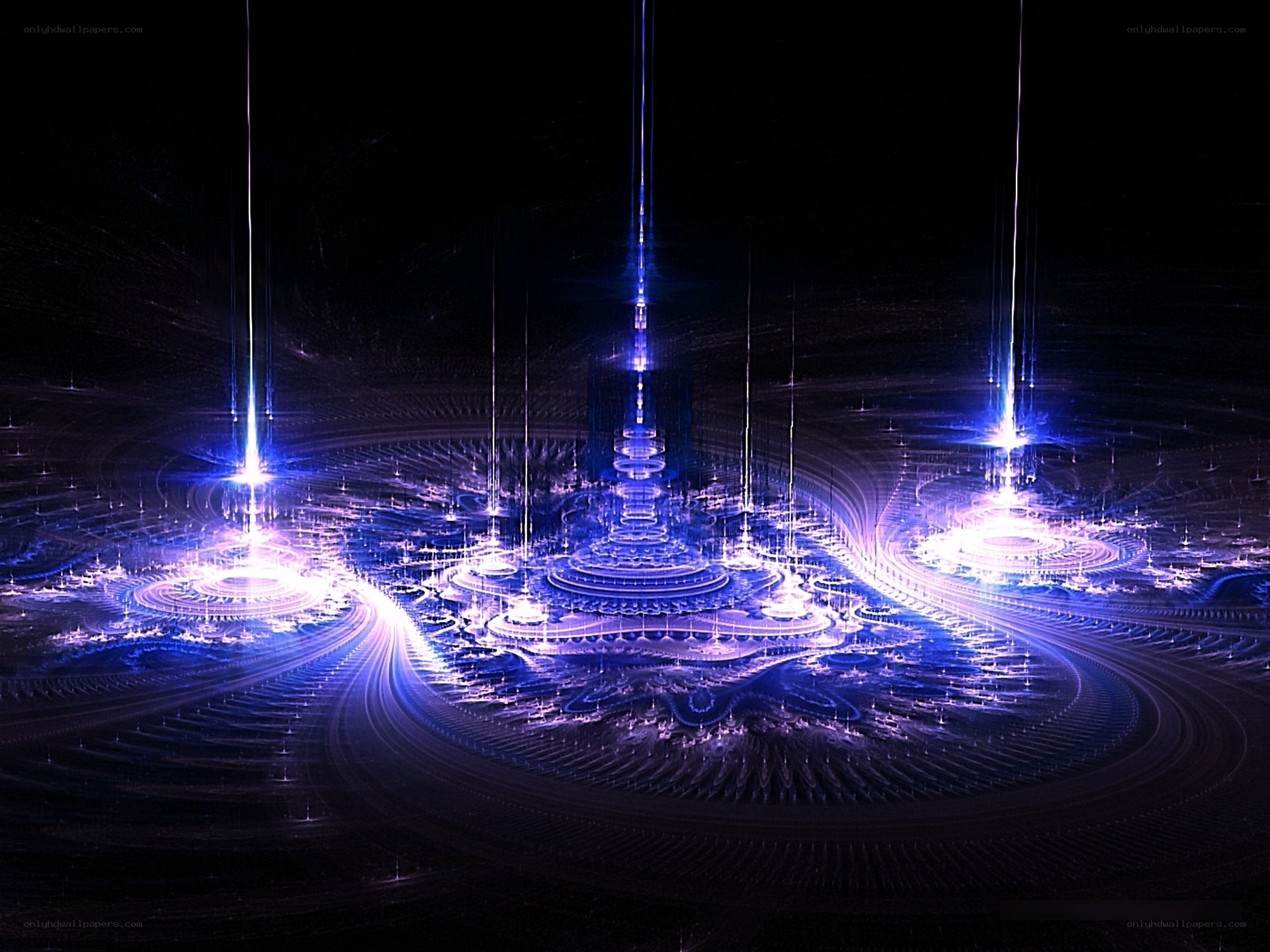 blue fractal light structure