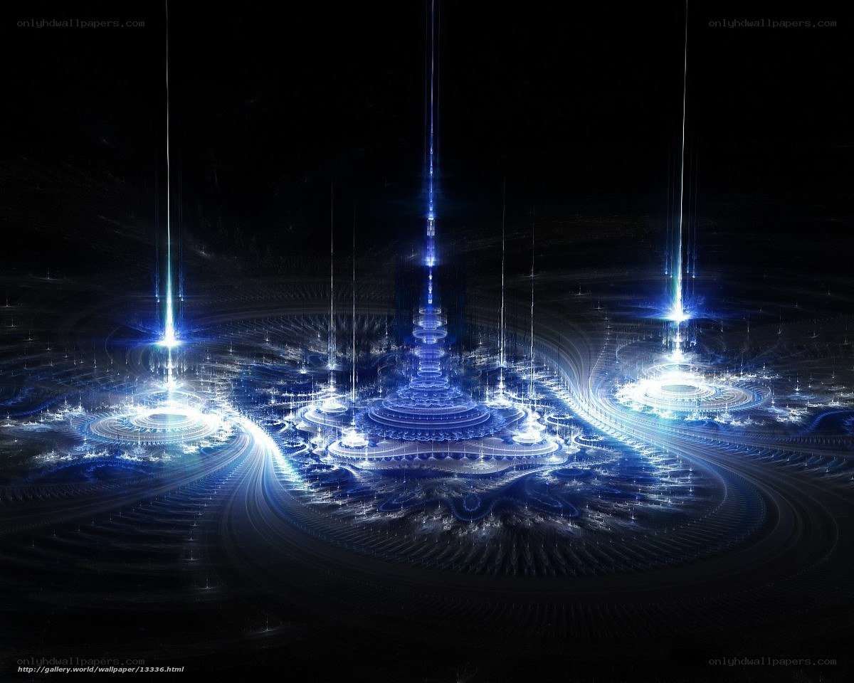 blue fractal light structures