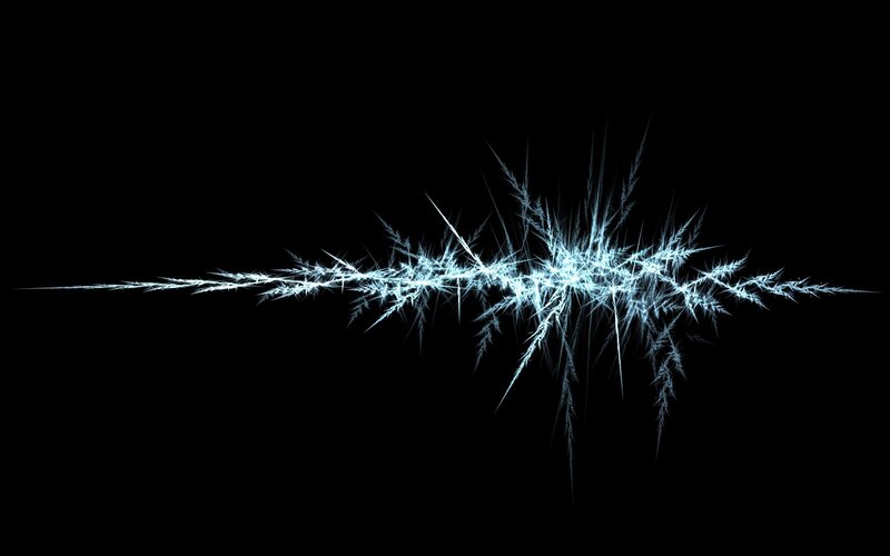 Blue Fractal Lightning — Black