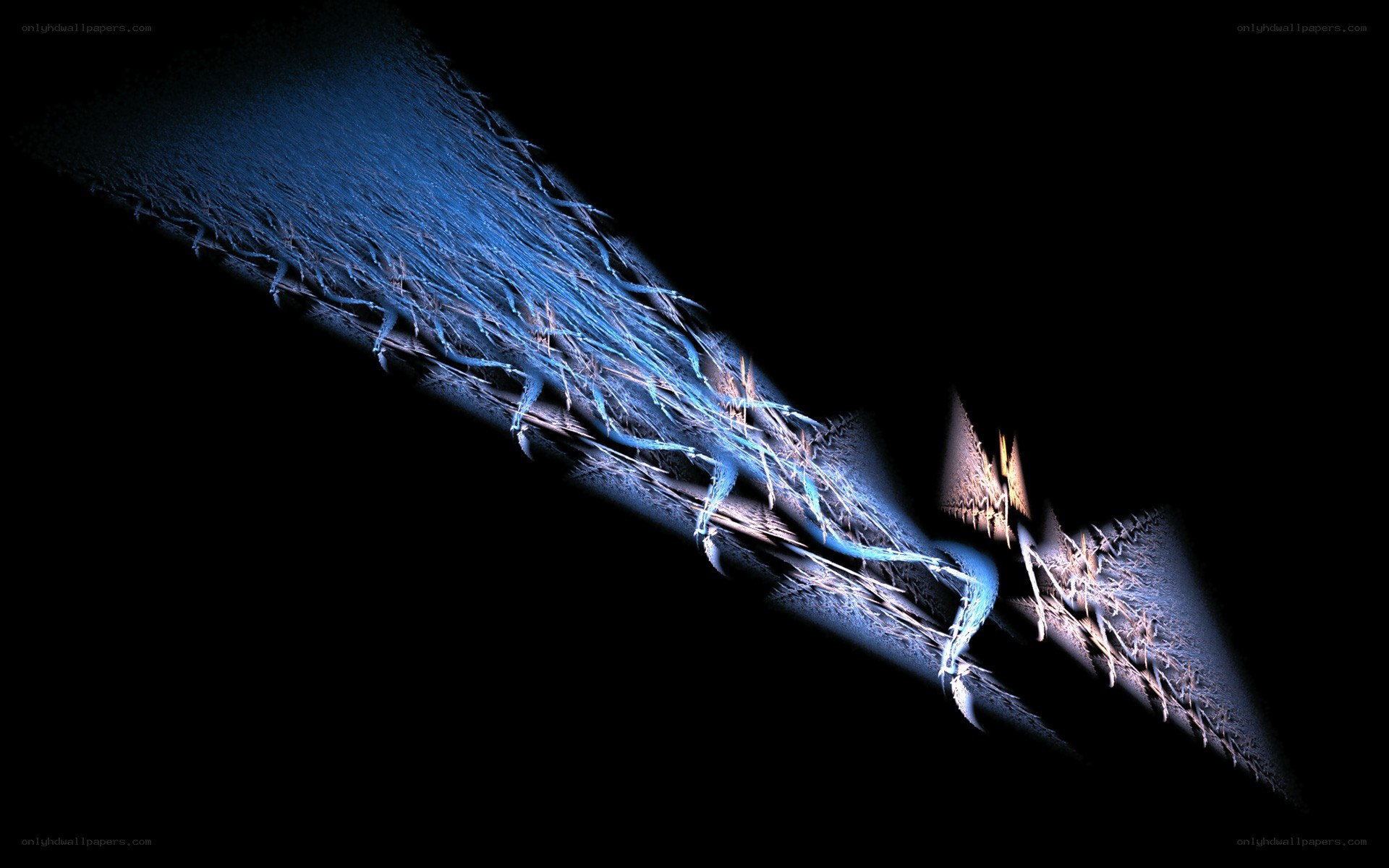 blue fractal lightning bolt