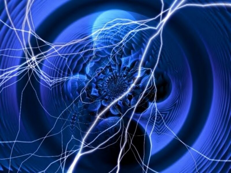 blue fractal lightning tunnel