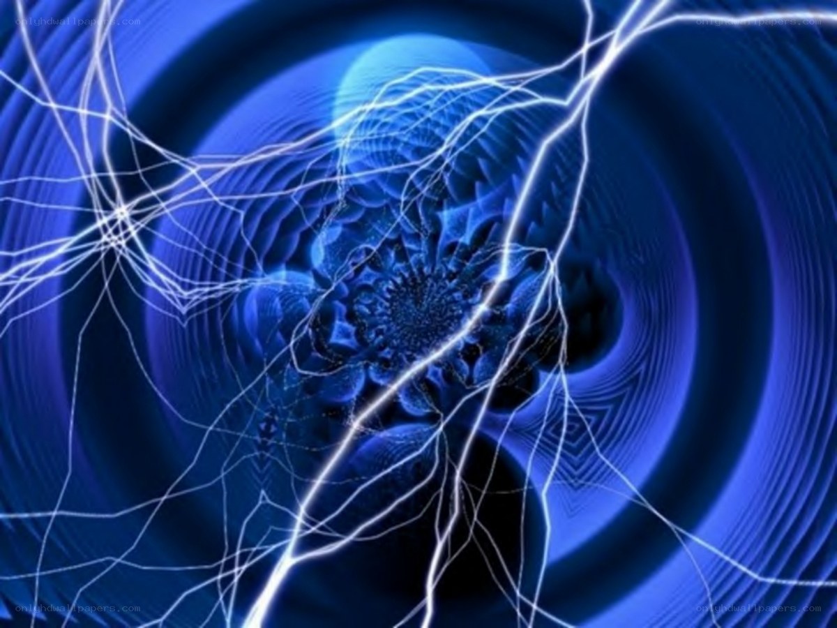 blue fractal lightning tunnel