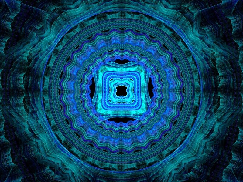 blue fractal mandala