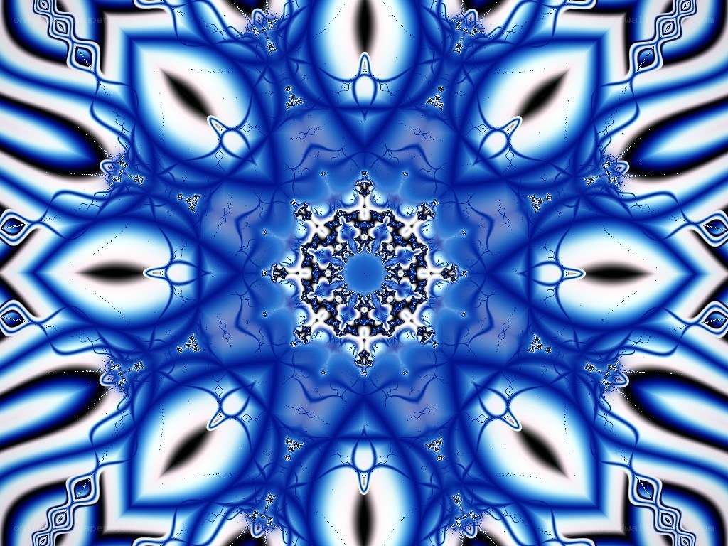 blue fractal mandala