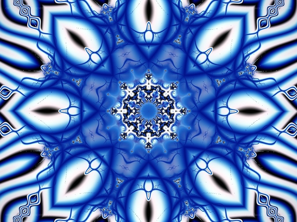 blue fractal mandala