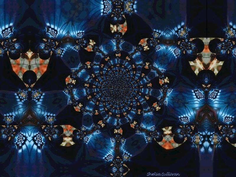 blue fractal mandala