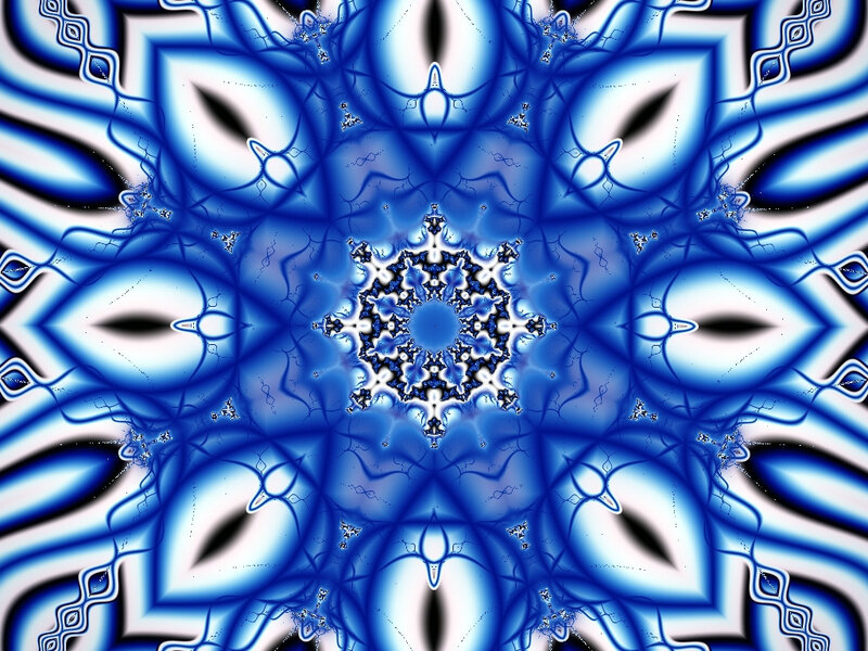Blue Fractal Mandala — Hypnotic, Abstract, Symmetry