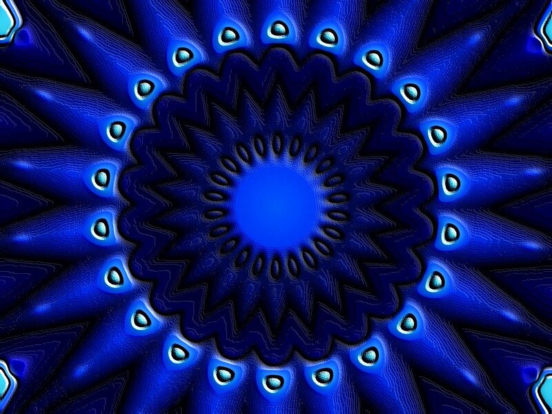 Blue Fractal Mandala — Hypnotic, Digital Art, Circles