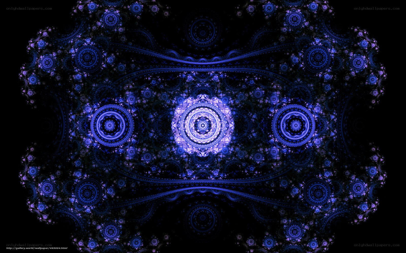 blue fractal mandala pattern