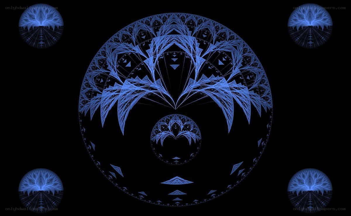 blue fractal mandala pattern