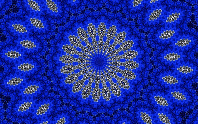 blue fractal mandala pattern