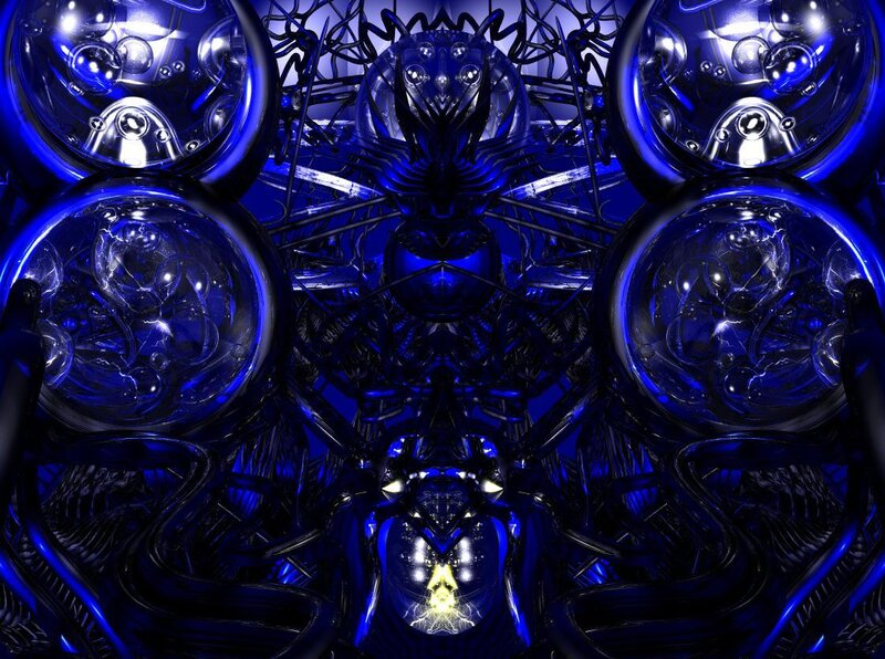 blue fractal mechanical design
