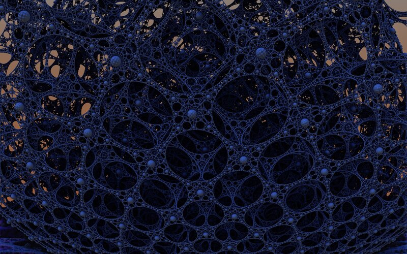 Blue Fractal Mesh Structure — Complex, 3d Render
