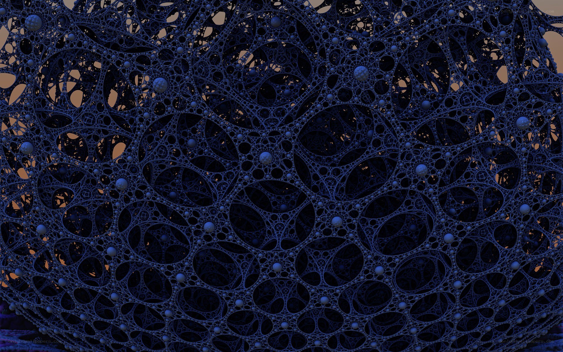 blue fractal network pattern