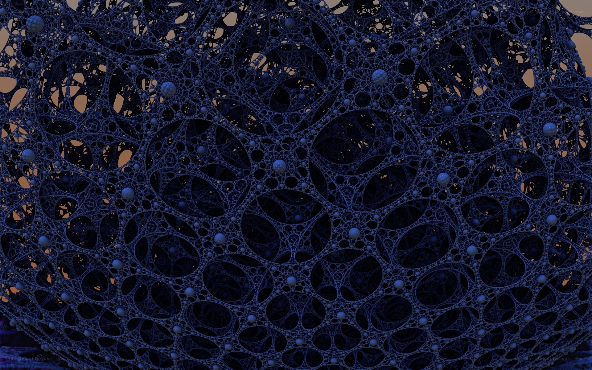 blue fractal network pattern
