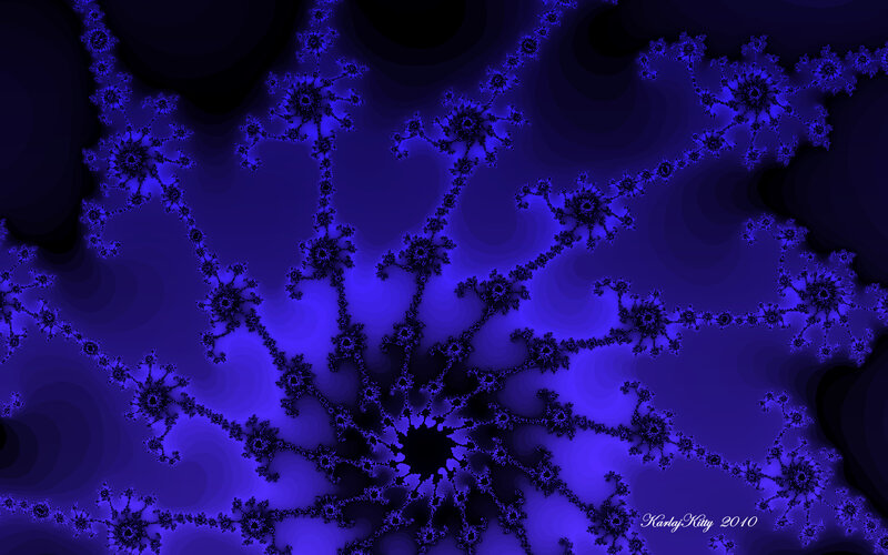 Blue Fractal Pattern — Abstract, Digital Art, Dark