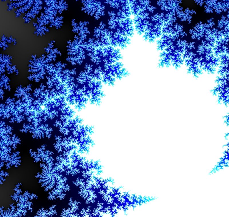 Blue Fractal Pattern — Abstract, Digital Art, Spiral, Light