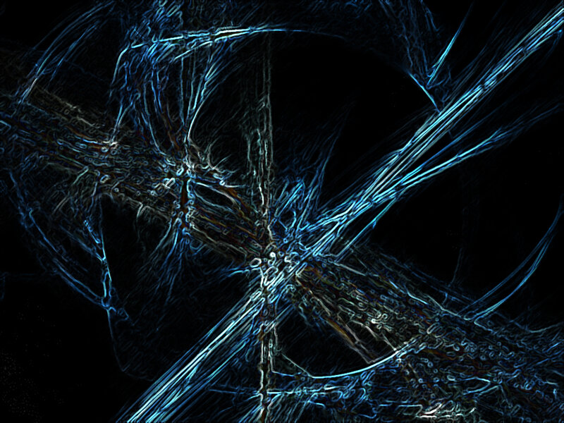 Blue Fractal Pattern — Black