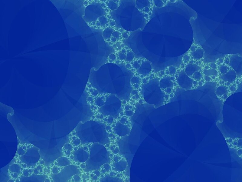 Blue Fractal Pattern — Calm, Abstract, Circles