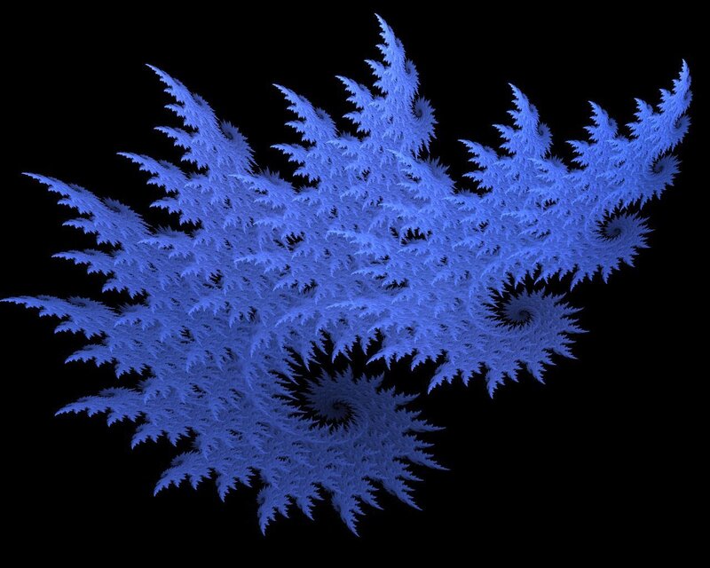 Blue Fractal Pattern — Calm, Abstract, Spiral