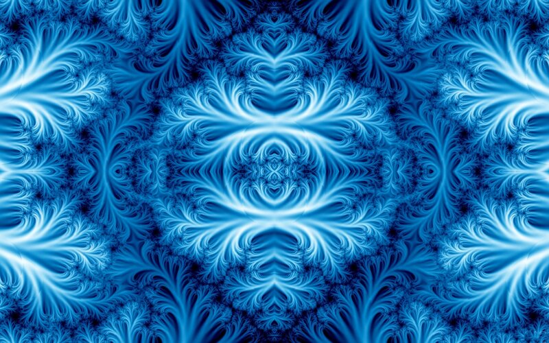 Blue Fractal Pattern — Calm, Abstract, Symmetry, Light