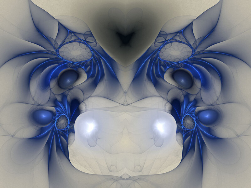 Blue Fractal Pattern — Calm, Abstract, Symmetry