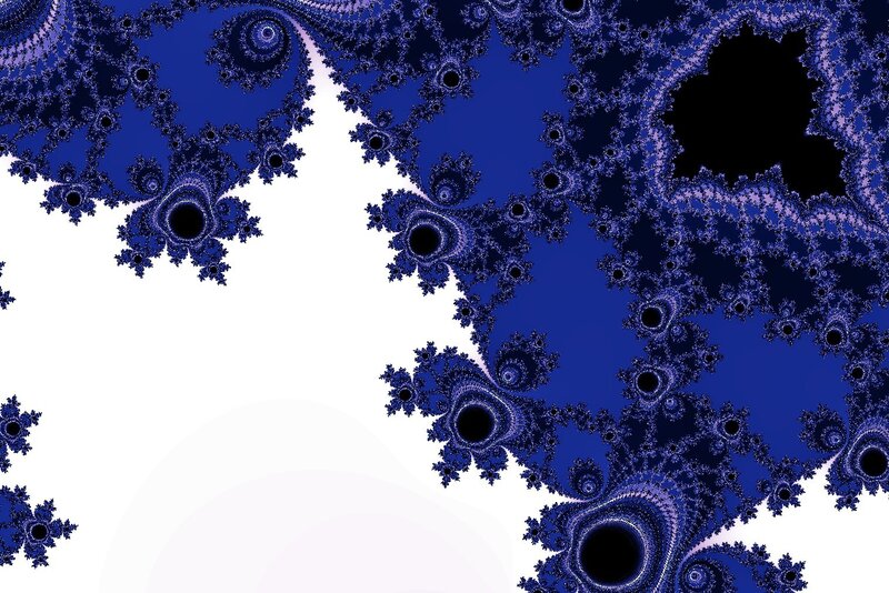 Blue Fractal Pattern — Complex, Abstract, Spiral