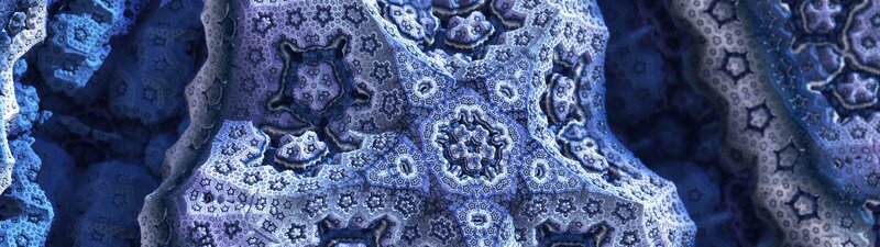 Blue Fractal Pattern — Complex, Digital Art, Texture
