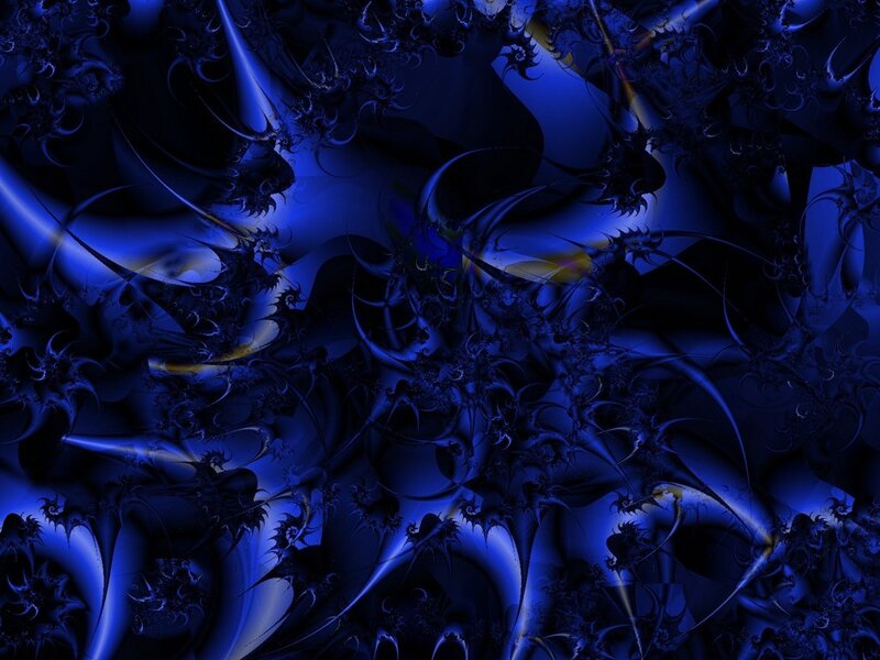 Blue Fractal Pattern — Dark, Abstract, Spiral