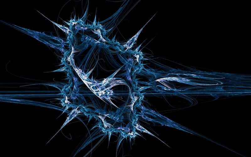 Blue Fractal Pattern — Dramatic, Abstract, Spikes