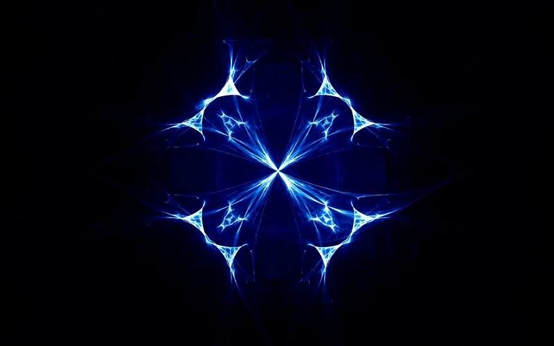 Blue Fractal Pattern — Dramatic, Abstract