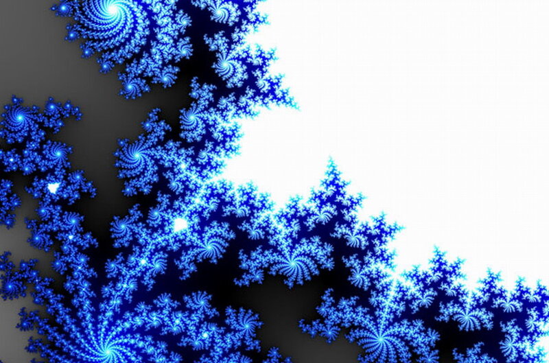 Blue Fractal Pattern — Dramatic, Digital Art