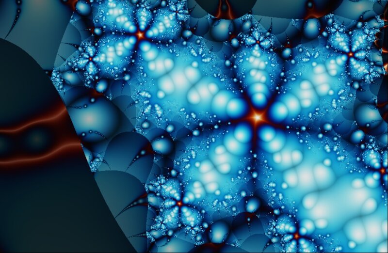Blue Fractal Pattern — Dramatic