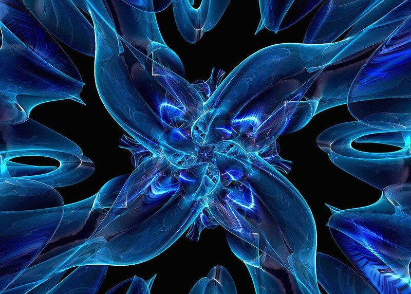 Blue Fractal Pattern — Dynamic, Abstract, Light