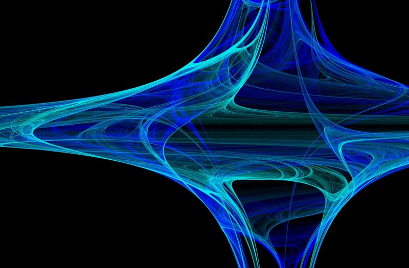 Blue Fractal Pattern — Dynamic, Abstract, Lines, Curves