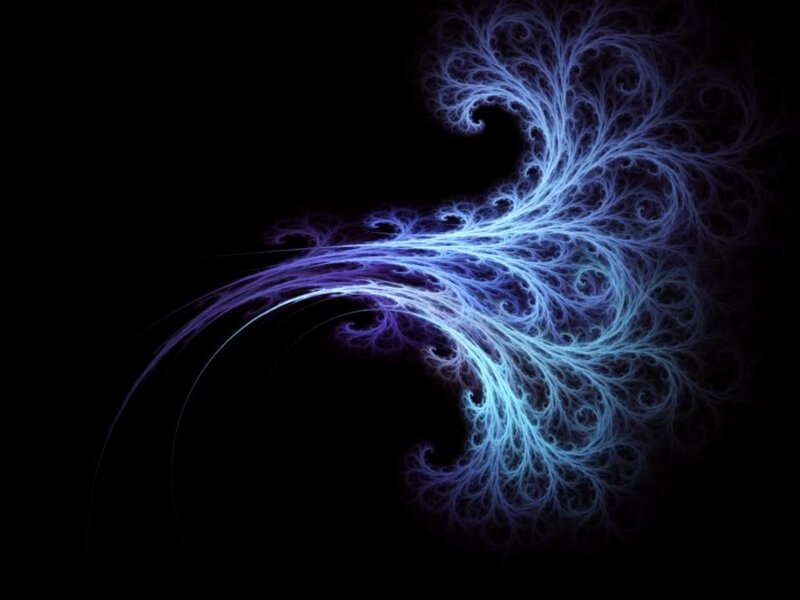 Blue Fractal Pattern — Ethereal, Abstract, Light, Dark Background