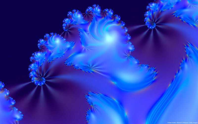 Blue Fractal Pattern — Ethereal, Abstract, Light Rays