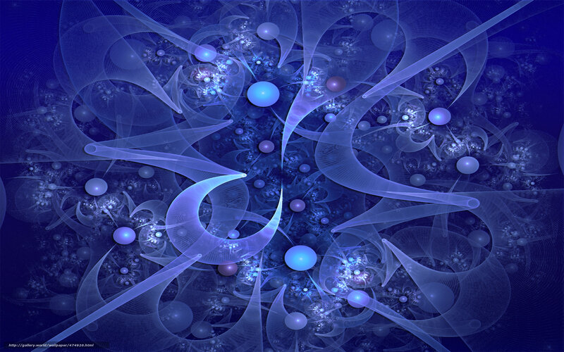 Blue Fractal Pattern — Ethereal, Abstract, Spheres