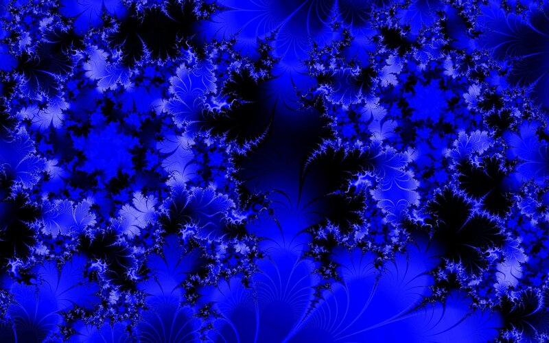 Blue Fractal Pattern — Hypnotic, Abstract, Black