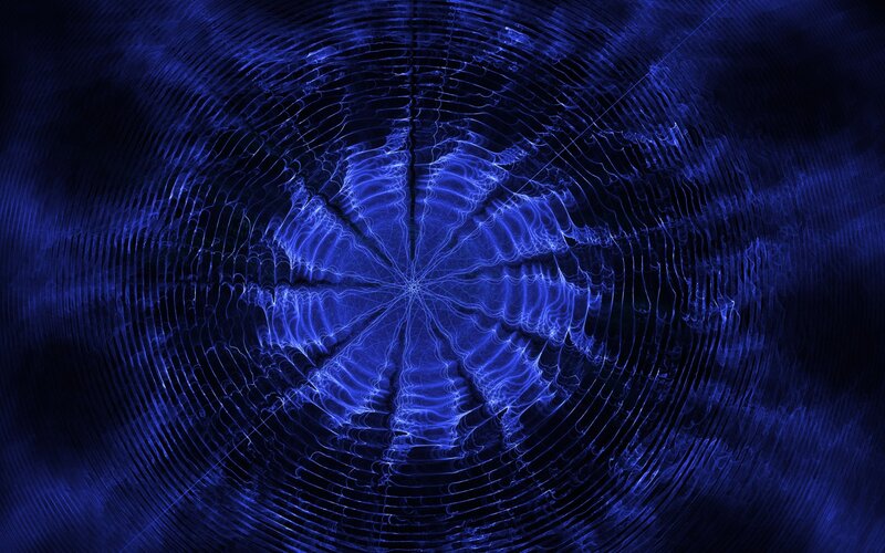 Blue Fractal Pattern — Hypnotic, Abstract, Circles, Lines