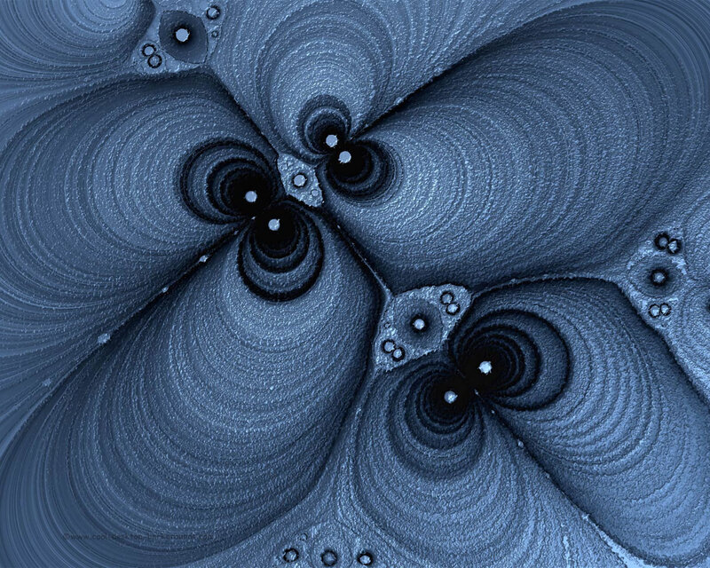 Blue Fractal Pattern — Hypnotic, Abstract, Circles