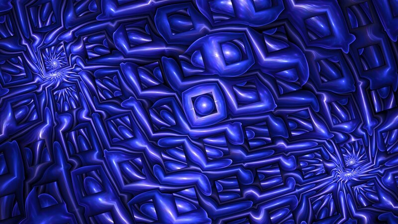 Blue Fractal Pattern — Hypnotic, Abstract, Geometric Shapes