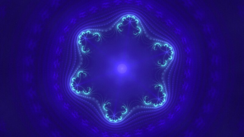 Blue Fractal Pattern — Hypnotic, Abstract, Light, Circle